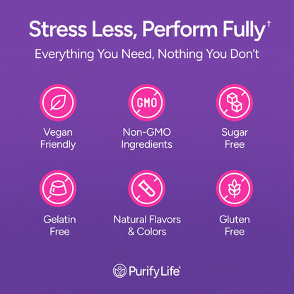 Purify Life Sugar-Free Rhodiola Rosea Gummies (1500mg/Serving) Cortisol Detox & Adrenal Support Supplement - Adaptogenic Rhodiola for Mood, Motivation, Stamina & Performance, Non-GMO, 60 Vegan Chews