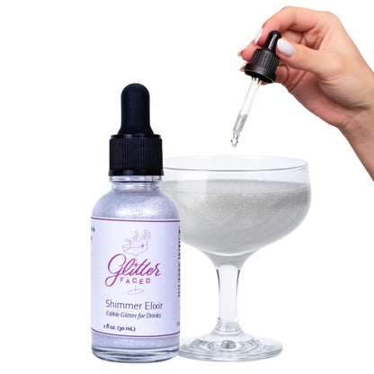 Glitter Faced Shimmer Edible Glitter For Drinks With 0-Calories, No Taste or Texture | 30ml Food-Grade, 30 Drinks, Luster Dust | Ideal for Beverages, Galentine’s, Parties & Events | Made in USA