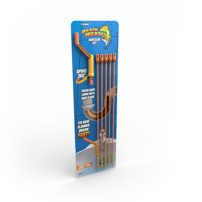 FlexiSnake Drain Weasel Sink Snake Hair Clog Remover Tool, Pipe, Bathroom, Bathtub Cleaner, 18-inch, Made in the USA