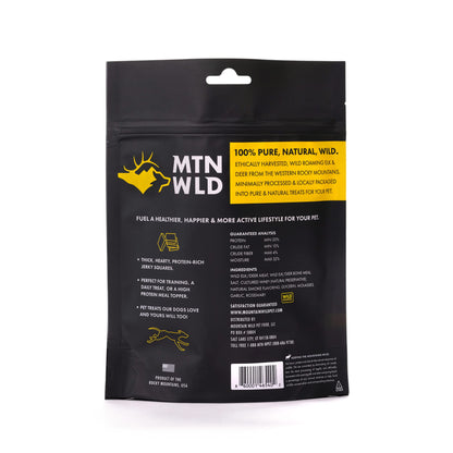 MOUNTAIN WILD Venison Jerky Training Treats for Dogs – Elk & Deer Meat Protein Dog Treat High-Value Reward – All-Natural, No Fillers, Grain-Free, No Preservatives – 8 oz (1 Pack)