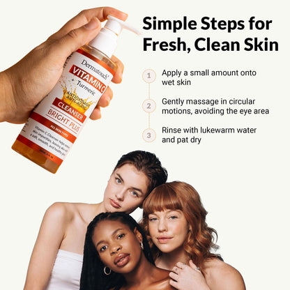 DERMATOUCH Vitamin C + Turmeric Cleanser, 8 fl oz - Made in America