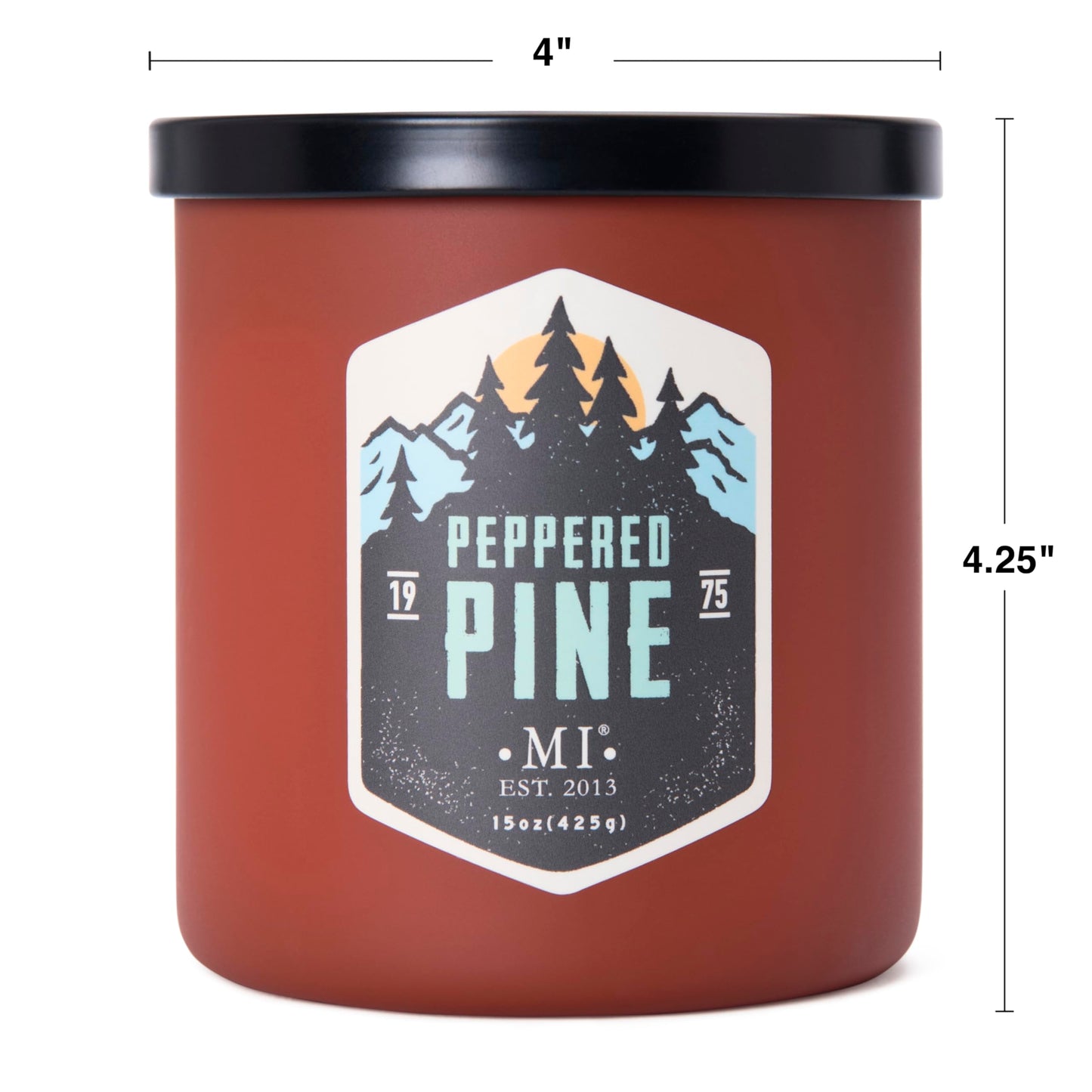 Manly Indulgence Peppered Pine Scented Candles for Men, 2 Wick, 15 oz Premium Soy Blend, 60H Burn, Candles for Home Scented – Made in The USA