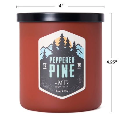 Manly Indulgence Peppered Pine Scented Candles for Men, 2 Wick, 15 oz Premium Soy Blend, 60H Burn, Candles for Home Scented – Made in The USA