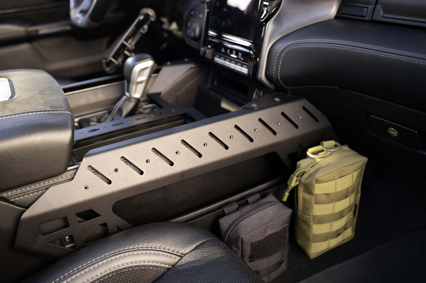 Addictive Desert Designs Center Console Molle Panels & Digital Device Bridge for The 2021-2024 Ram 1500 TRX | Conveniently Keeps Your Smartphone, GPS, Tablet, and Other Accessories | Made in The USA