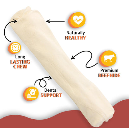 Canine Chews 10-11" MEGA Retriever Rolls (2 Pack) Natural Rawhide for Big Dogs - Long-Lasting Dog Chew Treats for Aggressive Chewers - Odor-Free - Extra-Large