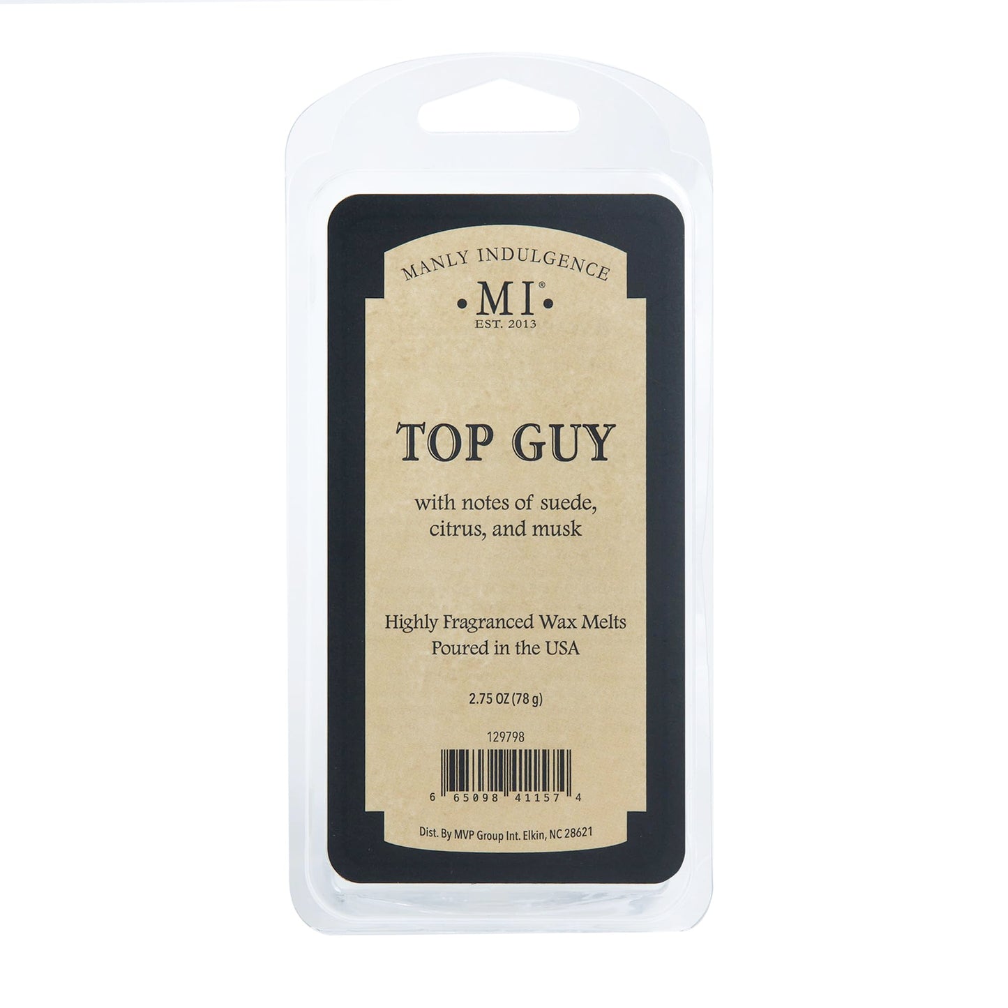 Manly Indulgence Top Guy Scented Wax Melts, Wax Melt Warmer Cubes, Long Lasting Scented Wax Warmer Cubes, 4 Pack, 6 Cubes Each - Made in The USA