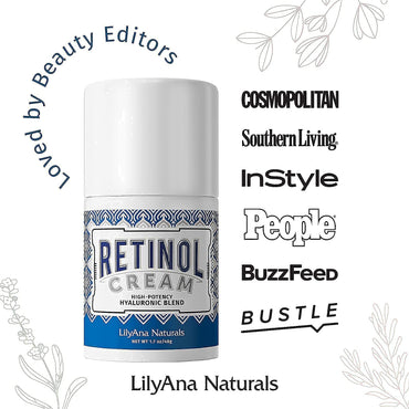 LilyAna Naturals Retinol Cream Moisturizer 1.7 Oz and Charcoal Face Scrub 3 Oz Bundle - Anti Aging, Retinol Moisturizer, Wrinkle Cream for Face and Anti-Aging Facial Exfoliator for Women and Men