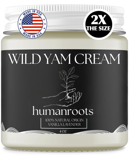 Wild Yam Cream - Menopause and PMS Support for Women, 4 oz (Vanilla Lavender), Organic Wild Yam Cream for Balance - Made with Chaste Tree Berry and Red Clover
