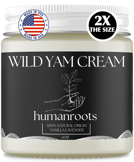 Wild Yam Cream - Menopause and PMS Support for Women, 4 oz (Vanilla Lavender), Organic Wild Yam Cream for Balance - Made with Chaste Tree Berry and Red Clover