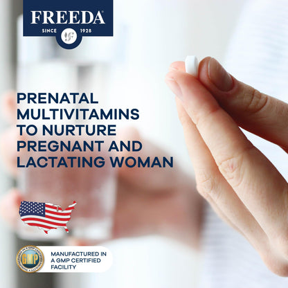 FREEDA Mini Prenatal Vitamin - Kosher Prenatals -Tiny Easy to Swallow Tablets - Prenatal Vitamins with Iron, Prenatal Folic Acid/Folate, Vitamin D - Pre Natal Multivitamin for Pregnant Women (120)