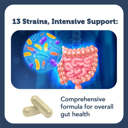 Vitamin Bounty Pro-50 Probiotics 50 Billion CFU for Women & Men - 13 Multi Strain Probiotic + Prebiotic - Digestive Health Supplements for Gut Health Support - Delayed Release Capsules for Men & Women