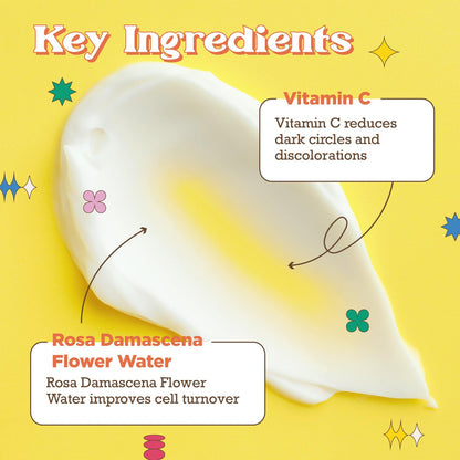 Natural Rose Water Base Vitamin C Eye Cream for Dry&Sensitive Skin | Dark Circles Wrinkles Puffiness and Bags Under Eyes | Anti Aging Nourishes | Made In USA | #Purifect 30ml (#Bright Vibes Only)