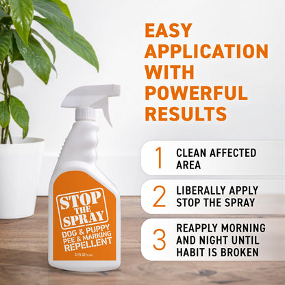 EBPP Stop the Spray - Dog & Puppy Pee Marking Repellent - Pet Training Spray - Puppy Potty Training Spray for Dogs - Dog Pee Stopper - Pee Deterrent for Dogs - No Marking Spray for Dogs Indoor 32oz