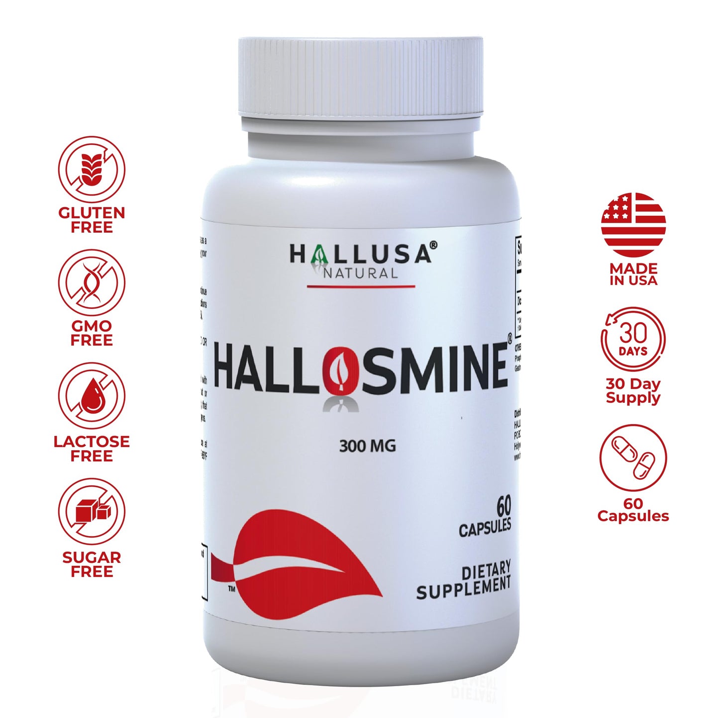 Hallusa Natural Diosmin Circulation - Support for Circulation and Veins - DIOSMIN - DIOSMINE- DIOSMINA - Circulation & Vein Support Supplement