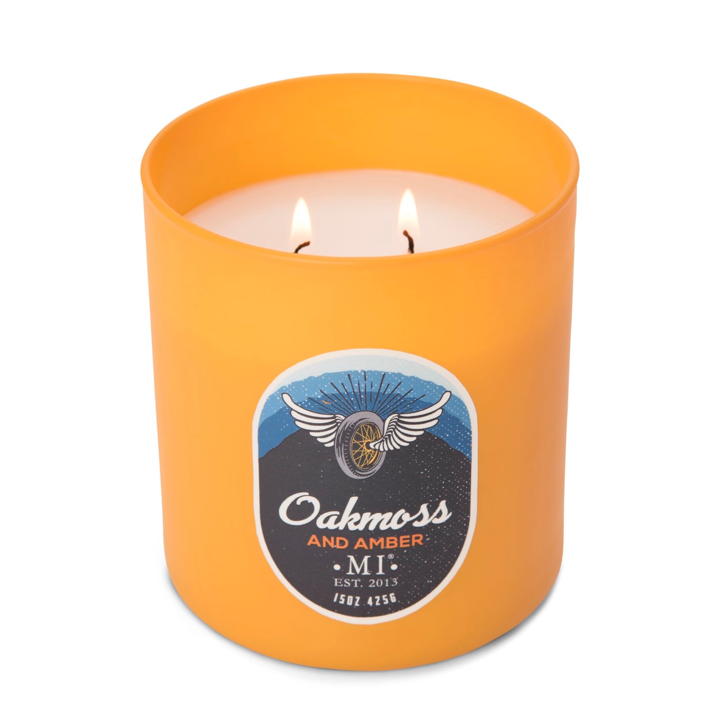 Manly Indulgence Oakmoss & Amber Scented Candles for Men, 2 Wick, 15 oz Premium Soy Blend Wax, 60H Burn, Candles for Home Scented – Made in The USA