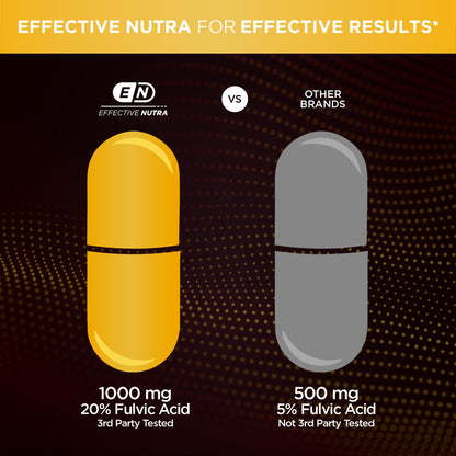 EFFECTIVE NUTRA Pure Shilajit Capsules for Men & Women - Pure Himalayan Shilajit for Men & Women - High in Trace Minerals & Fulvic Acid - 10000mg of Authentic Shilajit Extract per Serving (120 Count)