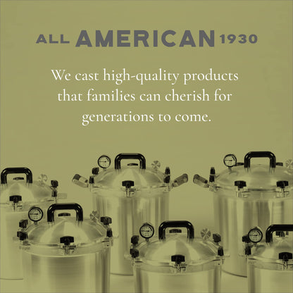 All American 1930-21.5qt Pressure Cooker/Canner (The 921), Berry Blue - Exclusive Metal-to-Metal Sealing System - Suitable for Gas, Electric, or Flat Top Stoves - Made in the USA
