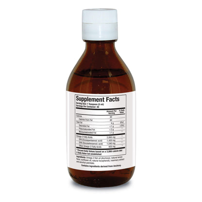 Biotics Research Biomega 3 Liquid™ Highly Concentrated Omega 3 Fish Oil Liquid, Sustainably Sourced, Traceable, Pure 2490 mg of EPA DHA Omega 3 Fatty Acids per TSP 1040 mg DHA 7 Fl Ounces 200ml 40 SVG