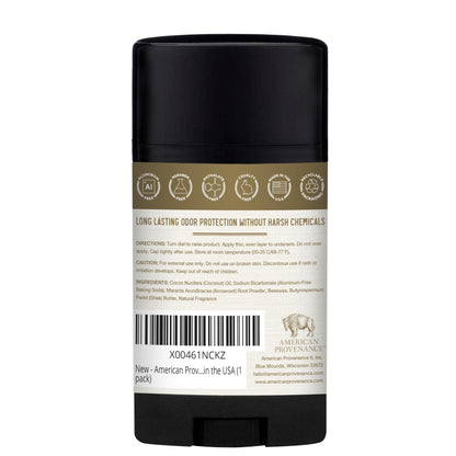 American Provenance Aluminum Free Natural Deodorant For Women and Men - Palo Santo and Vanilla - 24 Hour Odor Protection Cruelty Free - Made in the USA (1 pack)