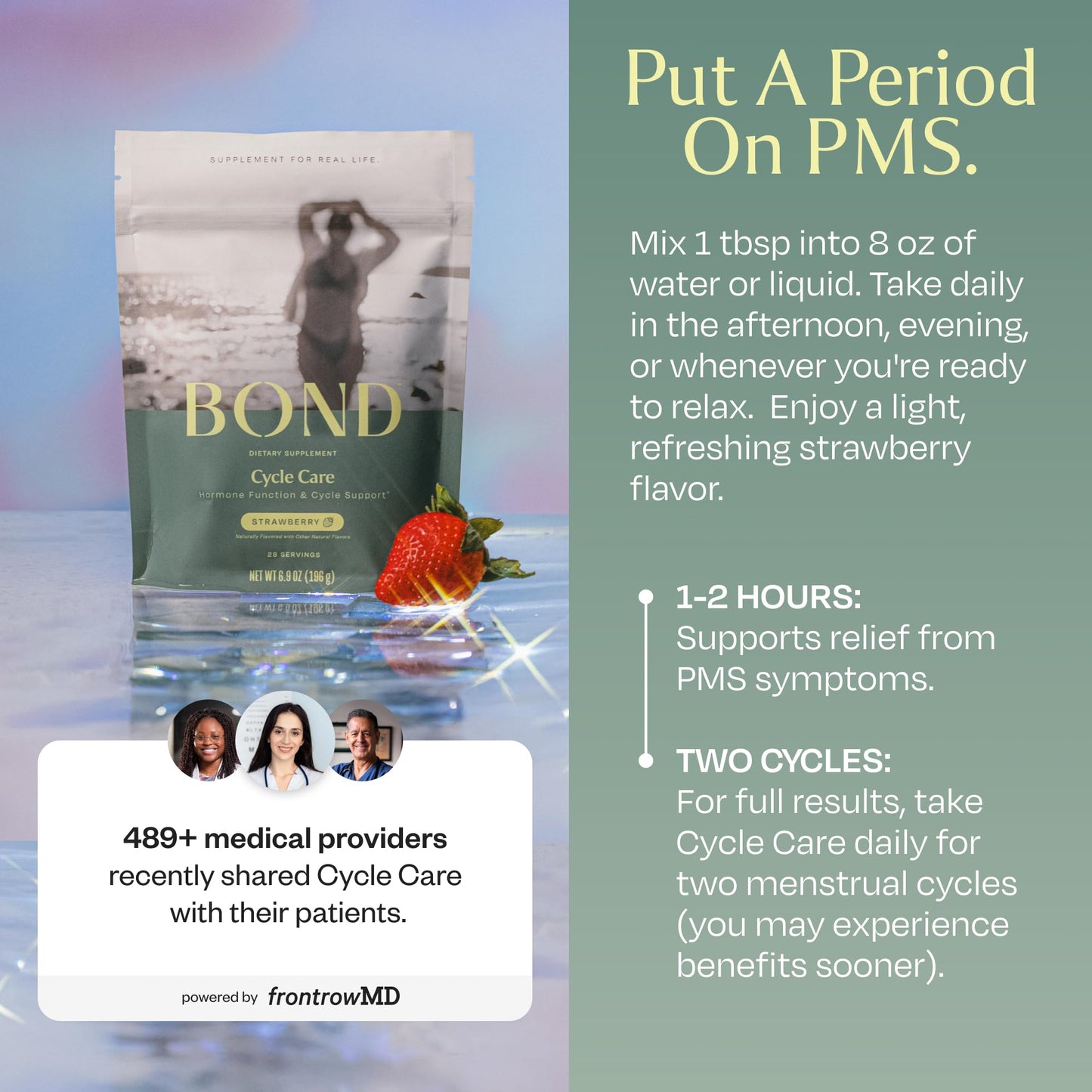 BOND Cycle Care – PMS Support Supplement & Hormone Balance for Women – Cortisol Reducer with Ashwagandha, L-Tryptophan, Magnesium, Turmeric Extract & Glutathione for Mood & Cycle Relief, 28 Servings