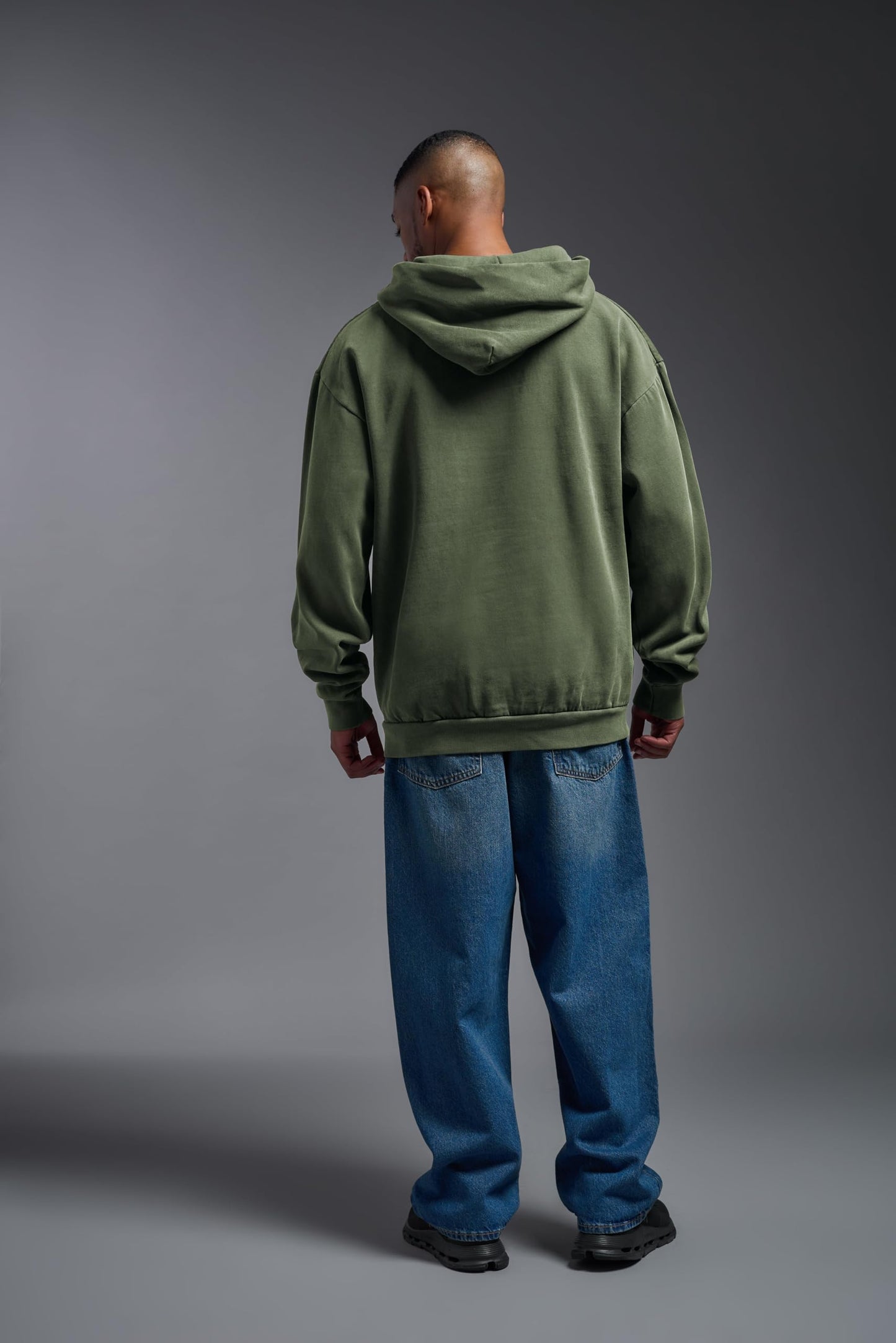 Expert Brand USA-Made Men's Oversized Heavyweight Cotton Pullover Hoodie, Sage, Large