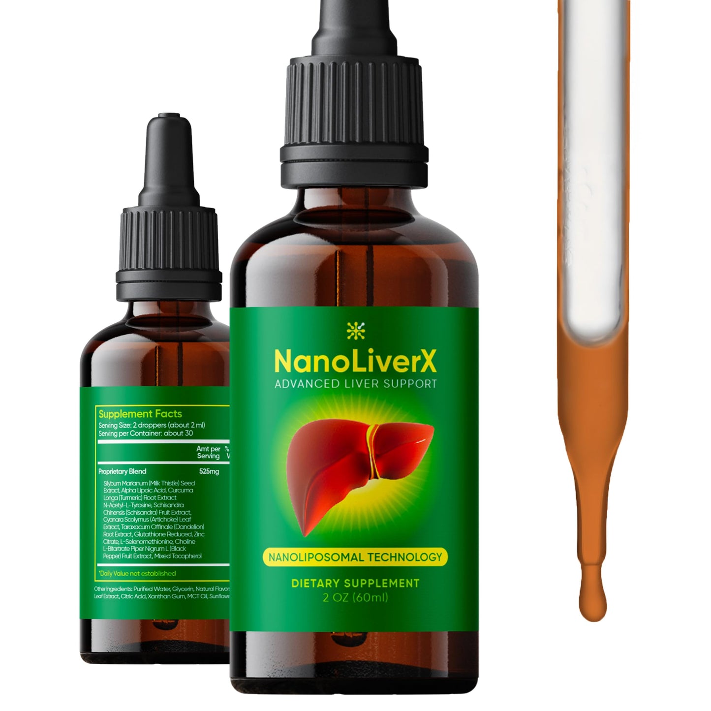 NANOREVIVE NanoLiverX - Nanoliposomal Silymarin Revitalized Liver Health Liquid Drops - Support Liver Cleanse Detox & Repair - Liver Supplement with Milk Thistle Silymarin Extract, Artichoke and More