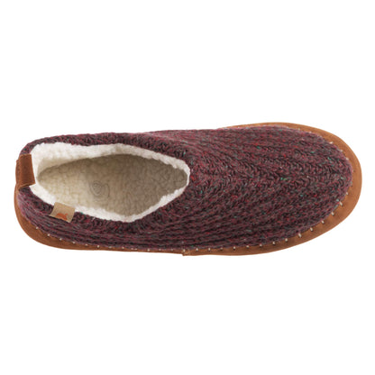 Acorn Womens Camden Recycled Moccasin Slippers with Berber lining, Garnet, Large