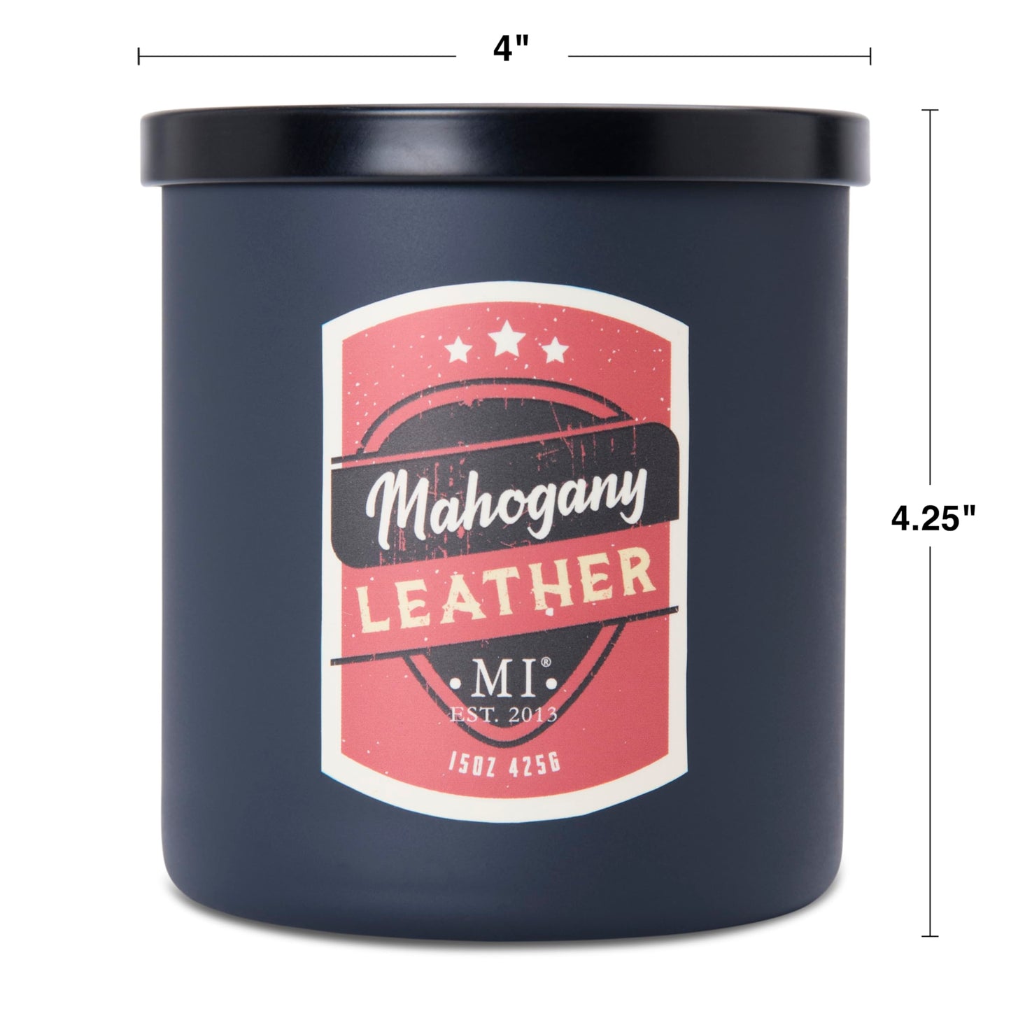 Manly Indulgence Mahogany Leather Scented Candles for Men, 2 Wick, 15 oz Premium Soy Blend Wax, 60H Burn, Candles for Home Scented – Made in The USA