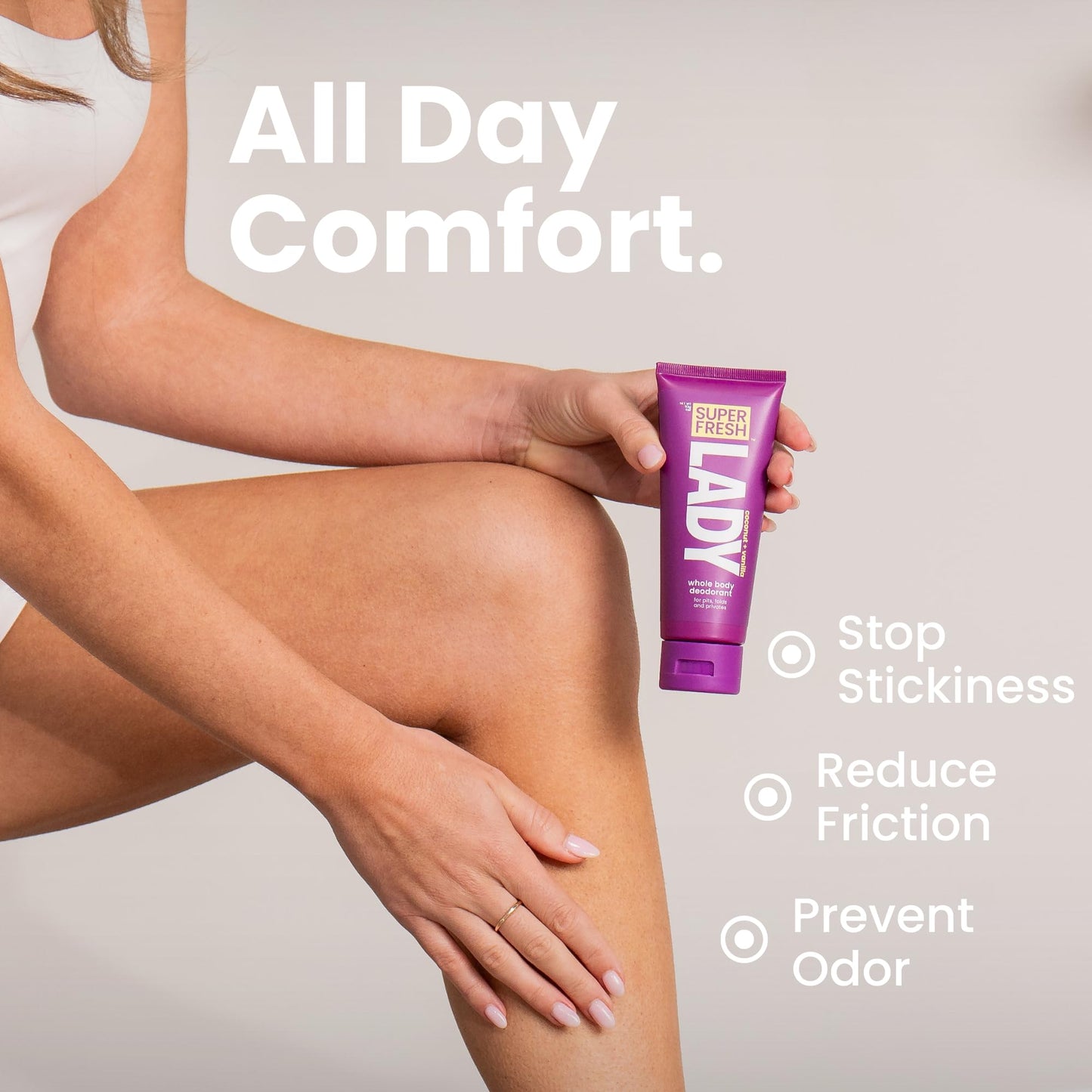 Super Fresh Lady Parts | Full Body & Private Parts Deodorant For Women | INVISIBLE CREAM for Privates, Body & Skinfolds | Stop Odor & Stay Fresh|Aluminum Free Feminine Hygiene | Lightly Scented | 4oz