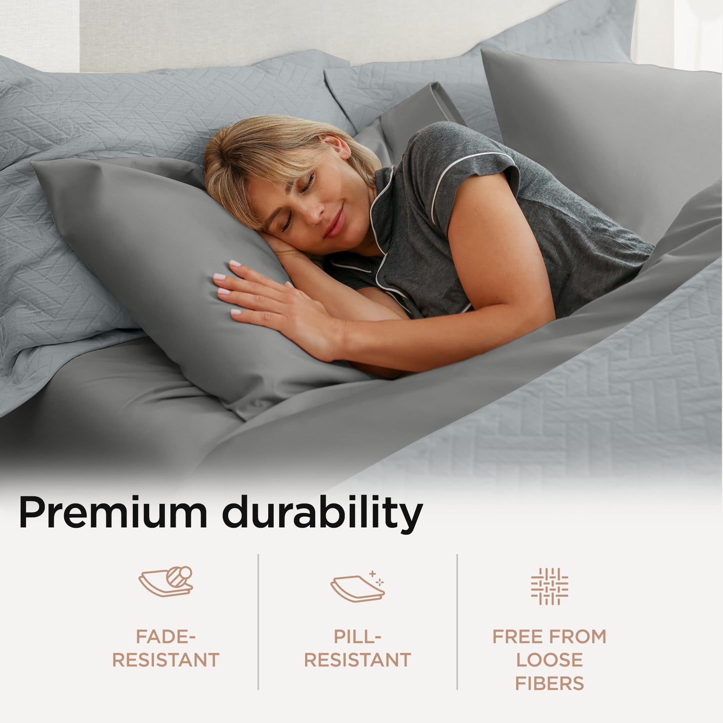 Threadmill Supima Cotton Sheets Queen | 656 Thread Count Queen Sheets for Queen Mattress | 4 Piece Luxury Bed Sheets | Sateen Weave Hotel Quality Sheet with Elasticized Deep Pocket | Dark Grey Sheet