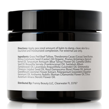 Franny Face Beef Tallow For Skin Care - Grass Fed Beef Tallow Balm With Blue Tansy - Face Moisturizer To Help Revitalize and Nourish Skin - All Natural Essential Oils - 2oz jar