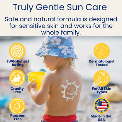 TruKid Sport Mineral Sunscreen SPF 30 - All Natural Kids & Baby Sunscreen for Face & Body, Non-Toxic Zinc Oxide Sunblock Protection for Sensitive Skin, Unscented, FSA Eligible, Travel Size 3.4oz