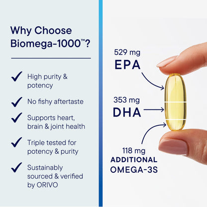 Biotics Research Biomega-1000™ Omega 3 Fish Oil with EPA/DHA -Omega-3 Fatty Acids 1000 mg- Highly Concentrated Fish Oil for Women & Men –Supports Immune, Brain & Heart Health–90 Softgels