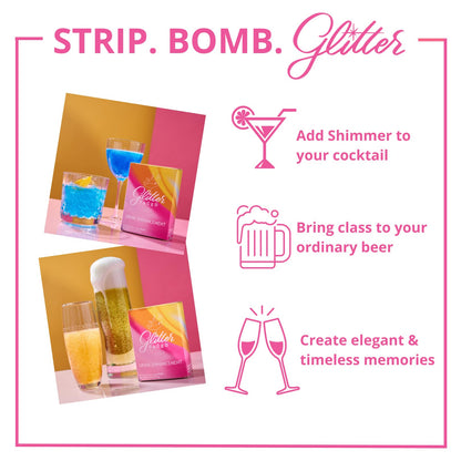 Glitter Faced Gold Edible Glitter For Drinks With 0-Calories, No Taste or Texture | 30ml Food-Grade, 30 Drinks, Luster Dust | Ideal for Beverages, Galentine’s, Parties & Events | Made in USA