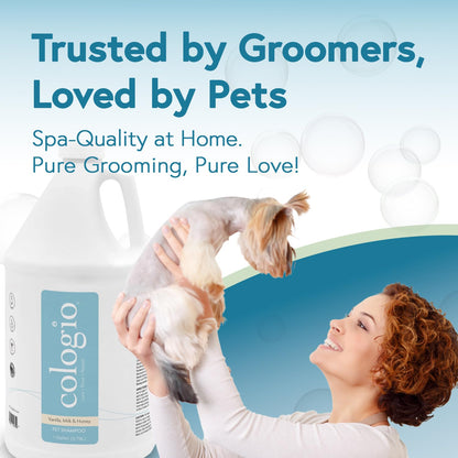 Cologio Dog Shampoo with Manuka Honey – Odor Eliminator & Itch Easing for Dry, Sensitive Skin – Gentle & Moisturizing Groomer-Developed Formula – Paraben-Free, Made in USA - 1 Gallon