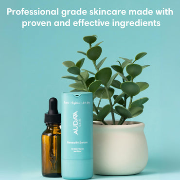 AUDAJA Renewify 18% Vitamin C + CoQ10 Antioxidant Serum with Vitamin E & Ferulic Acid – Antioxidant, Anti-Aging, Plant-Based Skincare – Cruelty-Free, Made in USA, 1oz/30ml