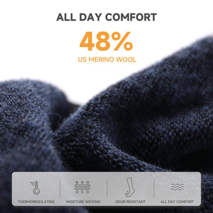 SAMSOX 2-Pair Merino Wool Hiking Socks, Total Eclipse (Nevada)