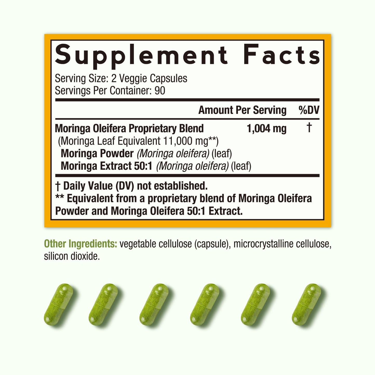Doctor's Recipes Moringa 11,000 mg Strength, Complete Green Superfood, Natural Antioxidant Support, Non-GMO, 180 Vegan Caps, No Caffeine Soy Gluten
