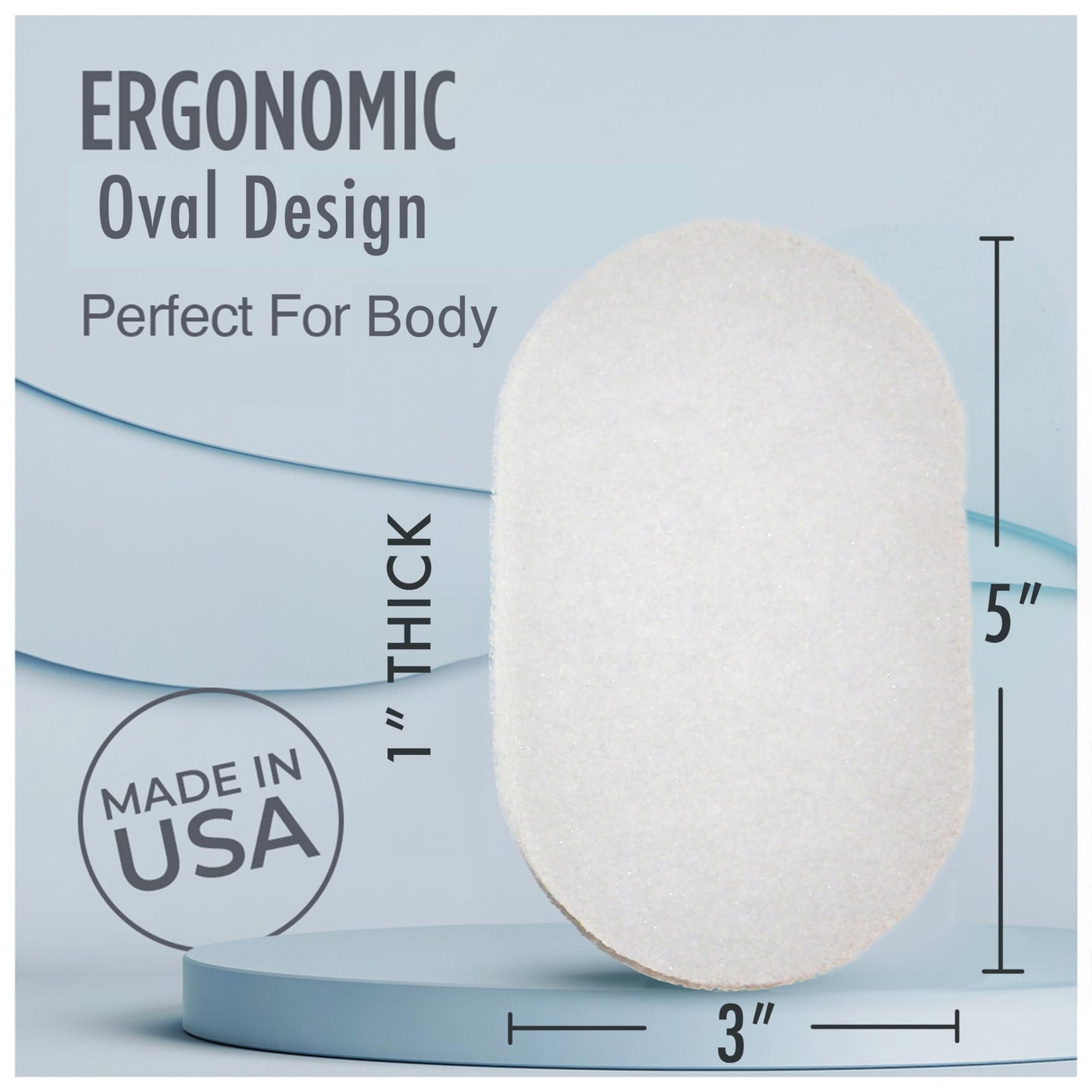 HartFelt Bath Sponge | Soft Exfoliating Body Sponge for Dead Skin | Chemical-Free bath scrubber for body | Cleanses Skin from Dirt & Excess Oil | Made in USA