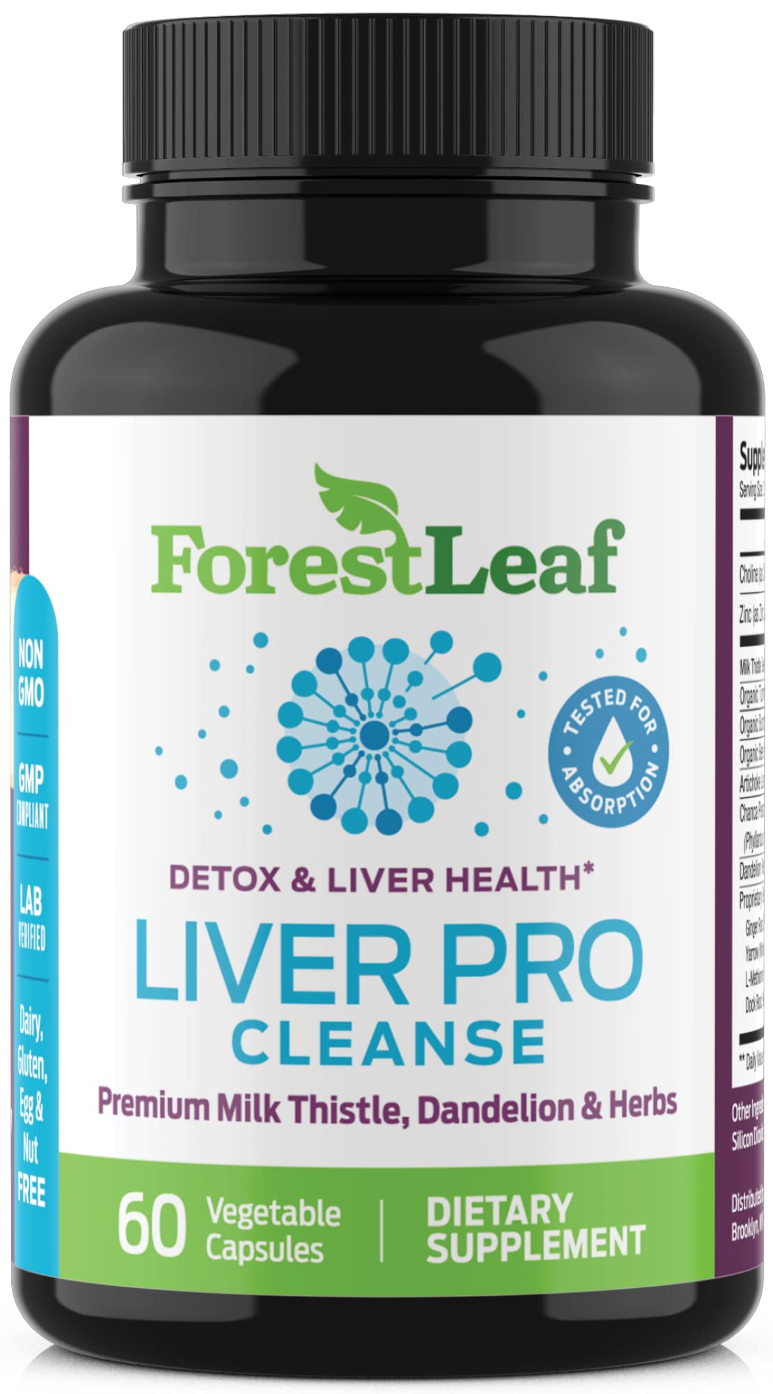 Liver Cleanse Detox & Repair - Fatty Liver Repair Detox Complex Supplement w/Choline, Zinc, Milk Thistle, Dandelion Root, Turmeric, Burdock, Artichoke - Liver Support Supplement | 60 Caps