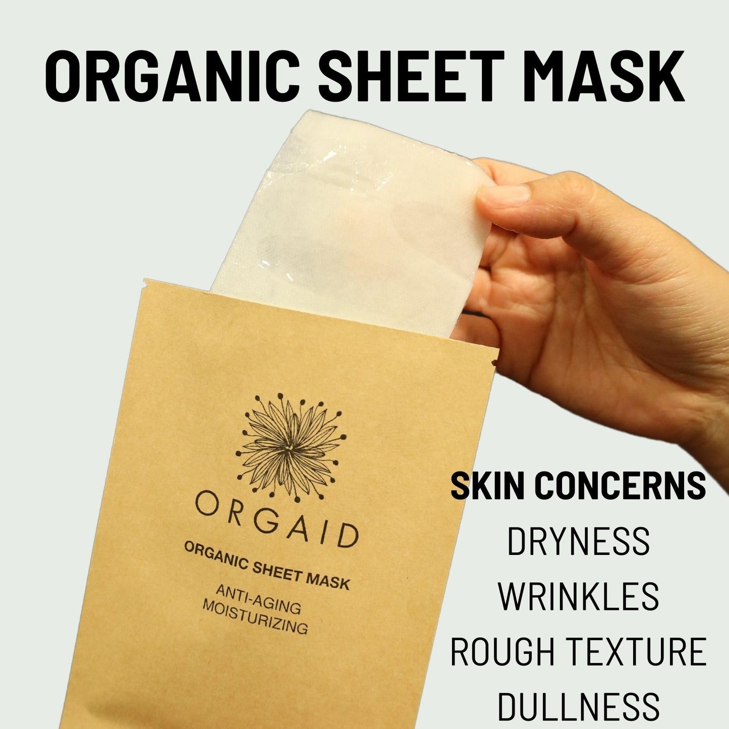 ORGAID Organic Sheet Mask | Made in USA (Anti-aging & Moisturizing)