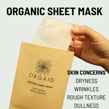 ORGAID Organic Sheet Mask | Made in USA (Anti-aging & Moisturizing)