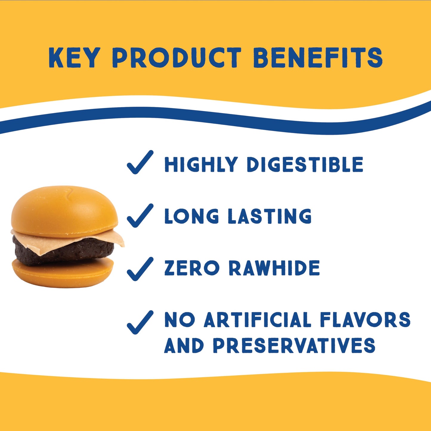 Ultra Chewy Cheeseburgers: Long-Lasting Treats Made in USA for Large and Small Breeds, Highly Digestible, Made with Real Chicken (3 Pack)
