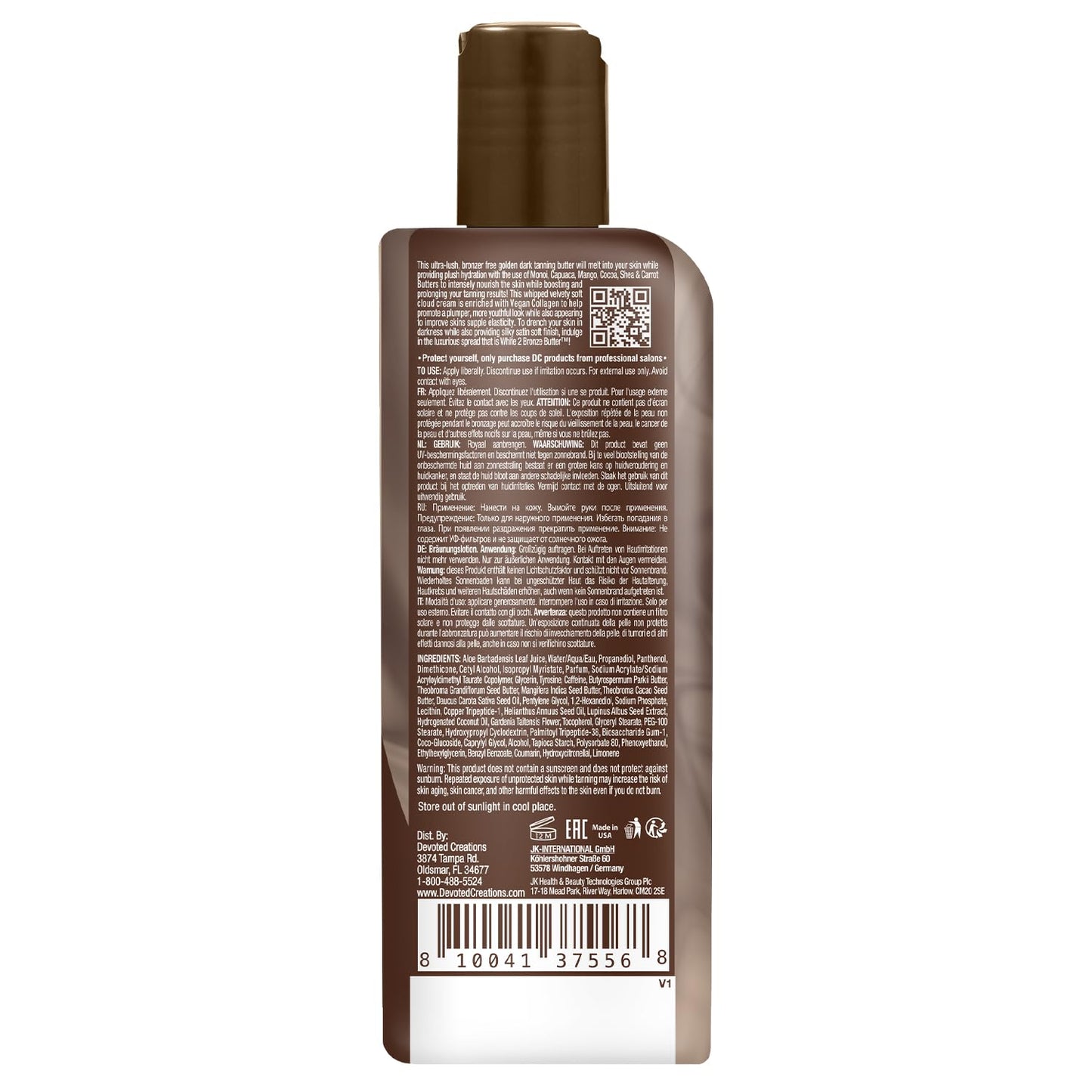 Devoted Creations White 2 Bronze Butter - Wrinkle Fighting Skin Softening Golden Tanning Butter Dark Tanning Lotion