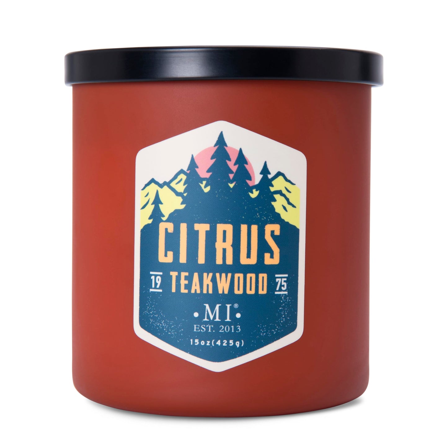 Manly Indulgence Citrus Teakwood Scented Candles for Men, 2 Wick, 15 oz Premium Soy Blend Wax, 60H Burn, Candles for Home Scented – Made in The USA