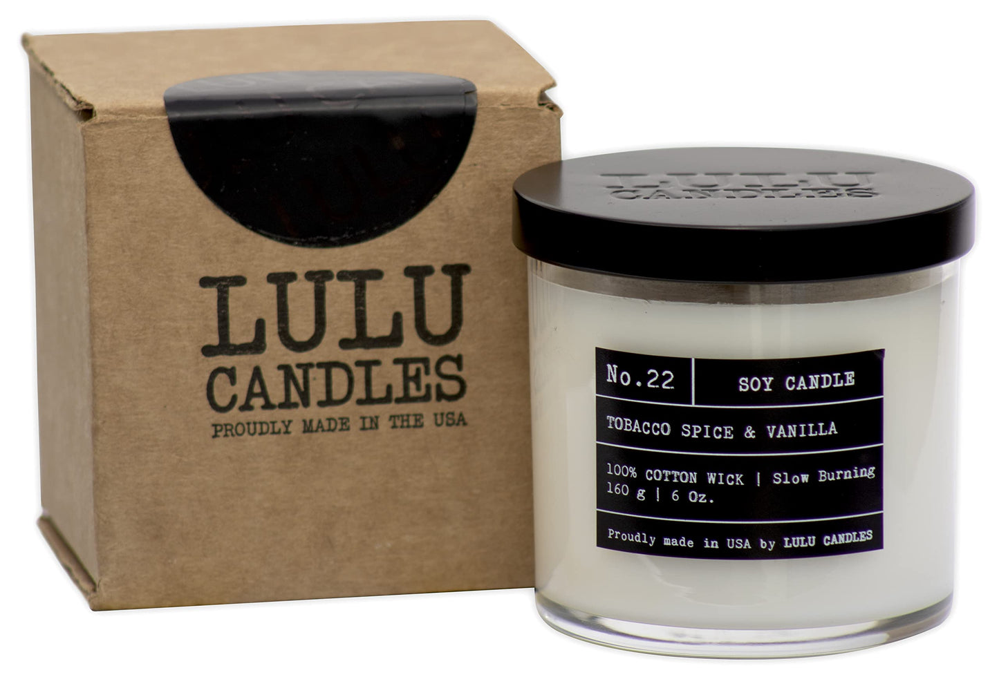 Lulu Candles | Jasmine, Oud & Sandalwood | Luxury Scented Soy Jar Candle | Hand Poured in The USA | Highly Scented Long Lasting (6 Oz.)