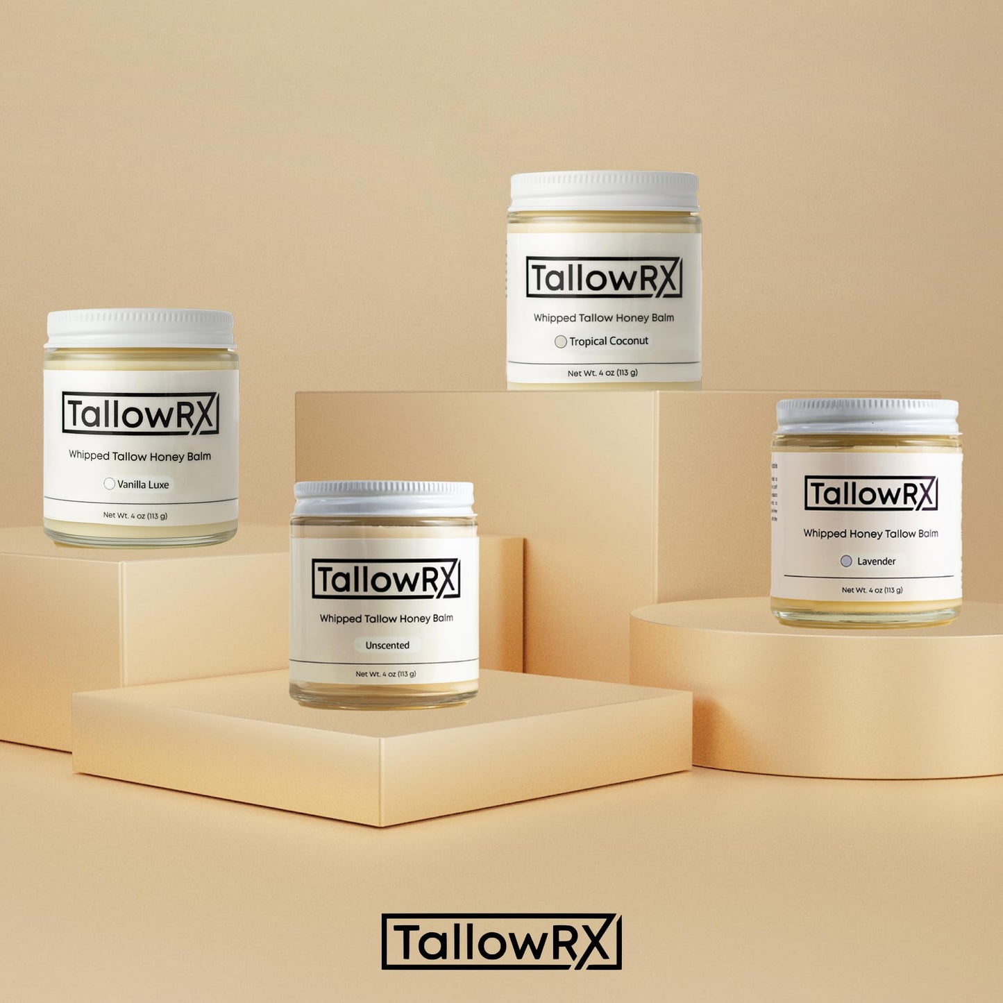 100% Grass-Fed Beef Tallow for Skin – Whipped Tallow Honey Balm, Pure & Organic Moisturizer for Face & Body with Manuka Honey, Jojoba & Calendula – Deep Hydration & Soothing (4 oz, Vanilla Scented)