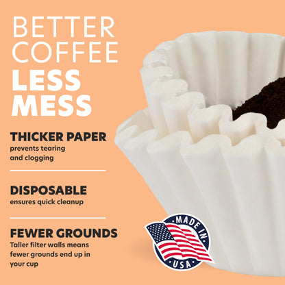Tupkee Extra Large Coffee Filters - (13 Inch x 5 Inch) Premium, Big, Tall for Bunn 1.5 to 3 Gallon Commercial Coffee & Tea Machines - (500 Count) - Chlorine Free White Commercial Coffee Filters