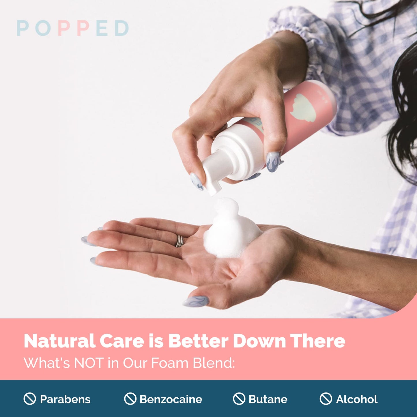 POPPED Witch Hazel Foam with Aloe | Perineal Healing Foam for Postpartum Care | Relieves Pain, Hemorrhoids, and Swelling After Birth | Postpartum Essential (5 fl oz)