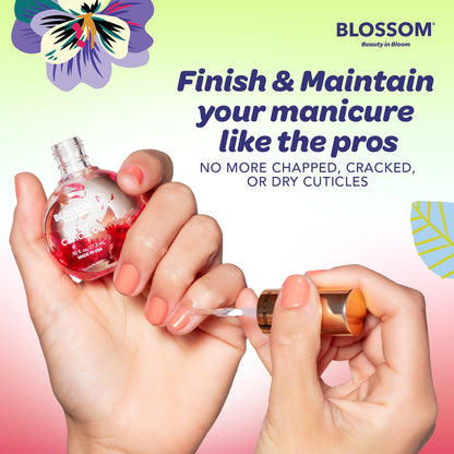 Blossom Cuticle Oil for Nails, Hydrating, Moisturizing, Scented Nail Oil Cuticle Care, Infused with Real Flowers, Made in USA, 0.5 fl. oz, Cherry